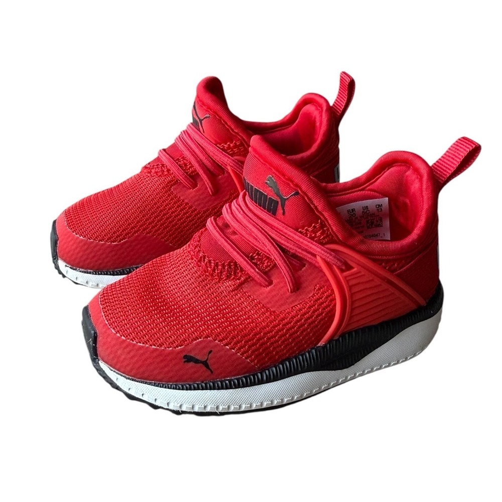 Puma Pacer Next Cage Toddler Red Black Athletic Running Shoes 366425-08 Size 5C